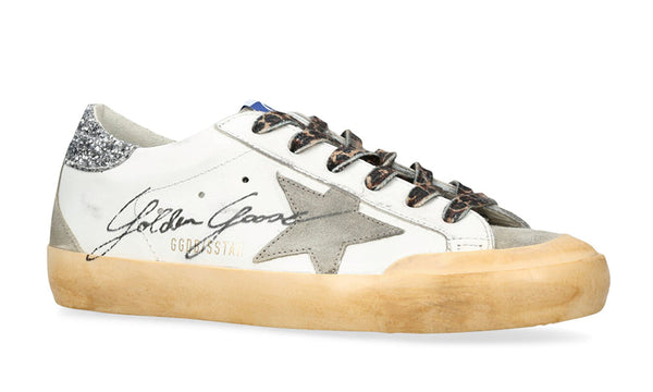Golden Goose Wmns Superstar Penstar Classic 'White Silver Glitter'