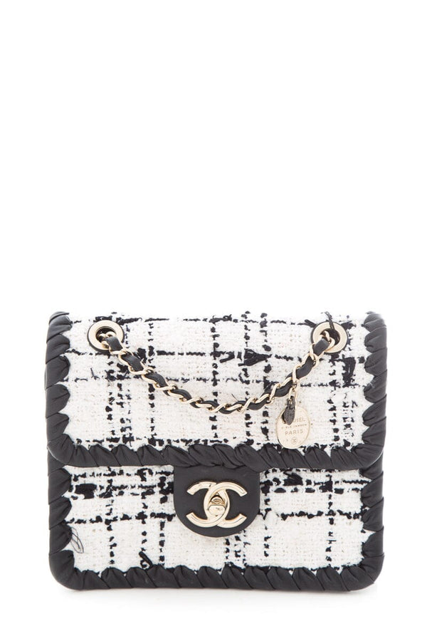 Chanel 2022+Black & White Tweed Flap Cross-Body AS IS