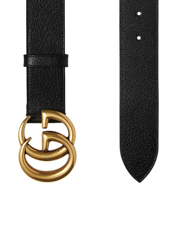 Leather belt with 4 cm GG buckle.