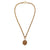 Chanel 24kt Gold Vintage Horse Medallion Necklace