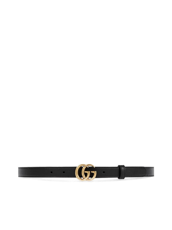 Leather belt with 2 cm GG buckle.