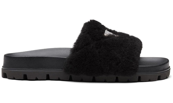 Prada shearling slides
