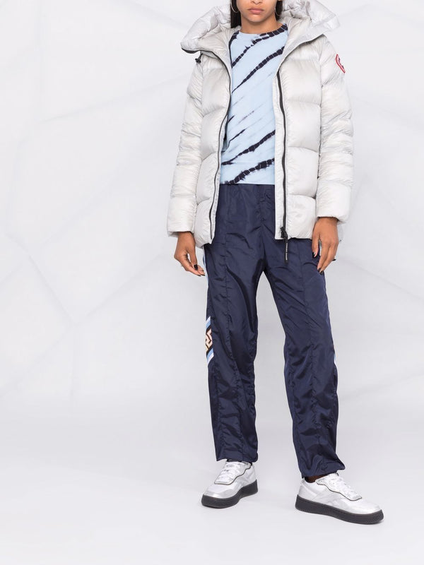 Down jacket with application