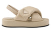 Prada triangle-logo padded sandals "Beige"