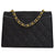 CHANEL 1989-1991 Black Satin Quilted Shoulder Bag
