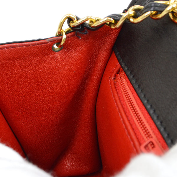 CHANEL 1989-1991 Black Satin Quilted Shoulder Bag