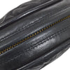 CHANEL 1989-1991 Round Shoulder Bag Black Satin