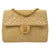 CHANEL 1989-1991 Single Chain Shoulder Bag Beige Lambskin