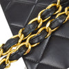 CHANEL 1991-1994 Chain Shoulder Bag Black Lambskin