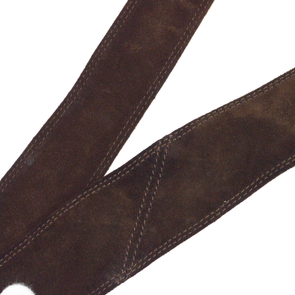 CHANEL 1997-1999 Brown Suede Logo Shoulder Bag