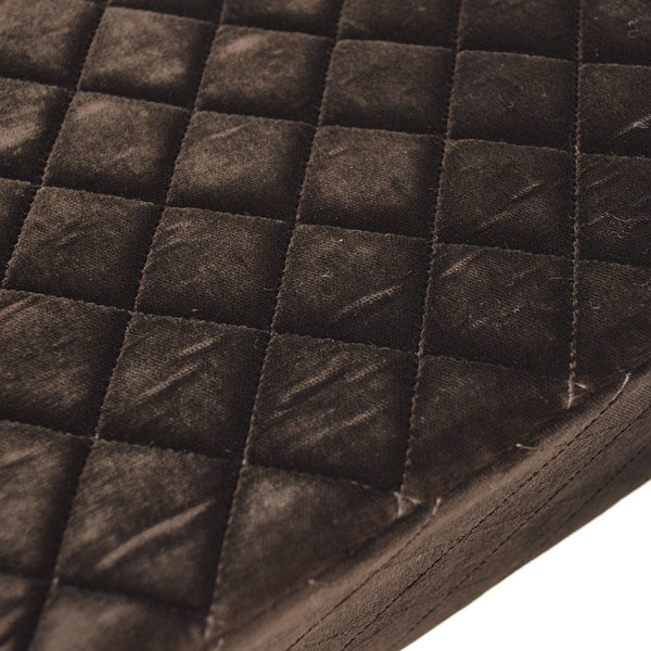 CHANEL 1997-1999 Quilted Flap Shoulder Bag Large Brown Velvet