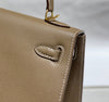 Hermes Kelly 25 Bag Etoupe Gold Epsom Leather 249823