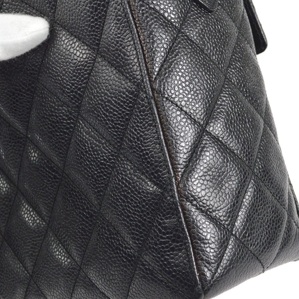 CHANEL 1996-1997 Flap Box Shoulder Bag Small Black Caviar