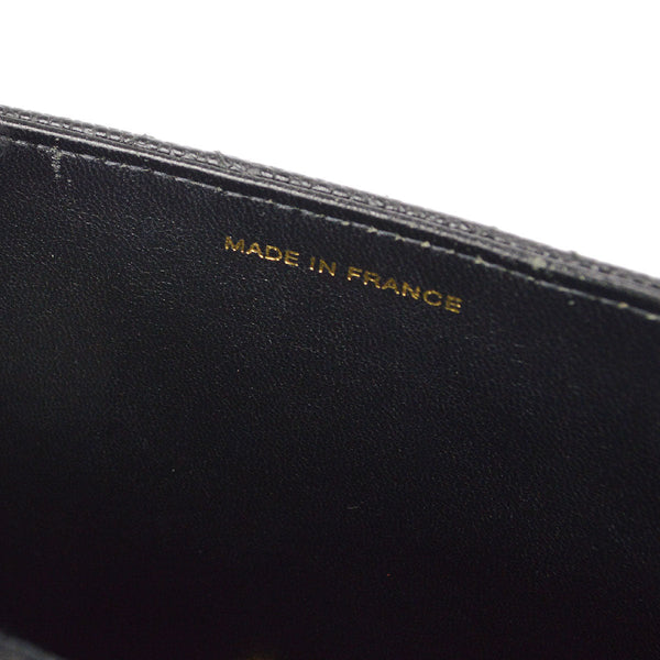 CHANEL 1998 Straight Flap Shoulder Bag Black Caviar