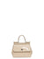 Logo Leather Handbag Borse A Mano Beige
