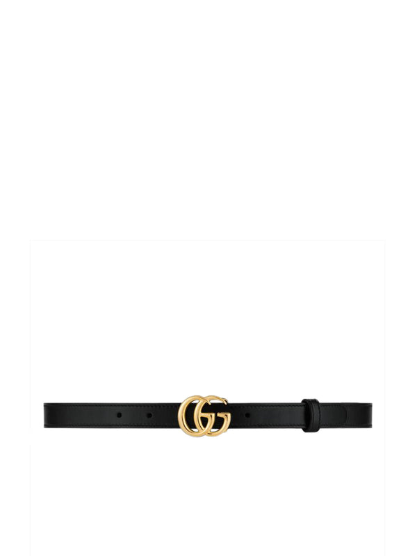 Leather belt with GG buckle 2CM .