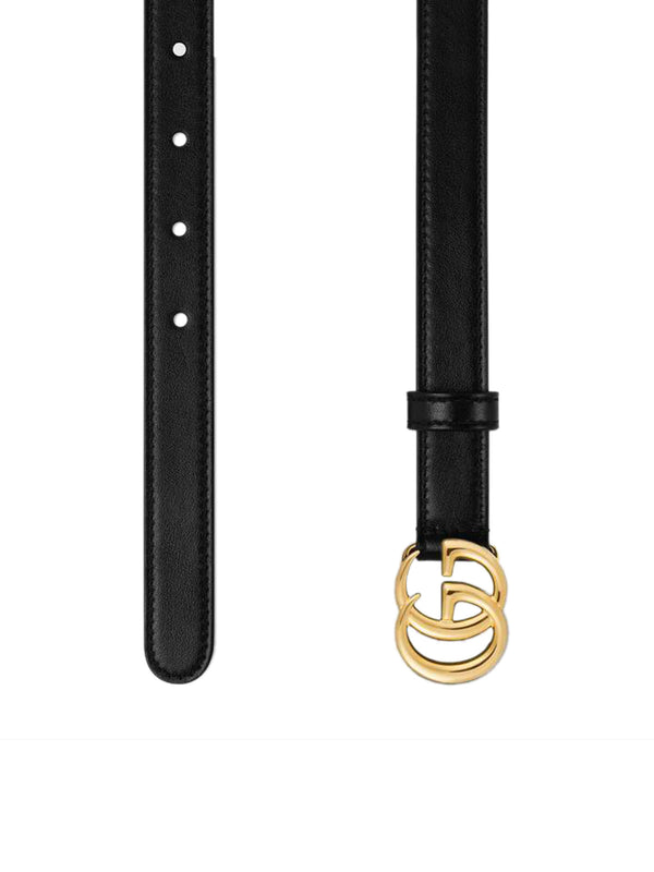 Leather belt with GG buckle 2CM .