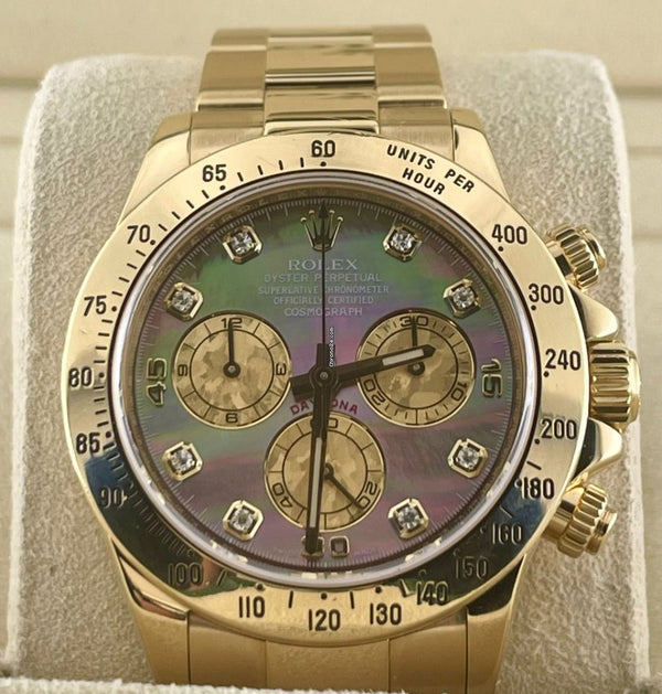 Daytona Yellow Gold Tahiti Diamonds Dial Full set 2010 After Servic