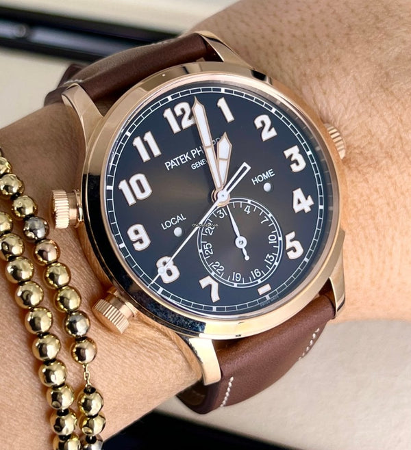 Calatrava Pilot Travel Time 18K Rose Gold NEW