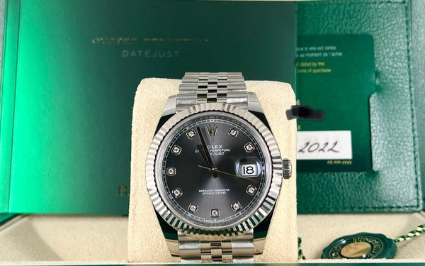 Datejust 41 white gold factory grey diamonds dial unworn