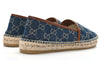 GUCCI Denim GG Monogram Espadrilles 40 Blue Tea Cuir