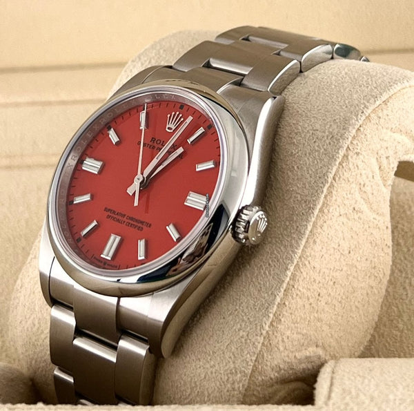 Oyster Perpetual 36 Coral Red Dial Discontinued Full Set