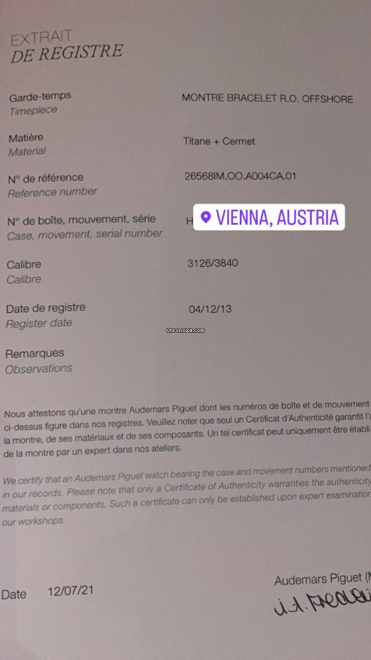 Royal Oak Offshore Chronograph Michael Schumacher With Archive Papers