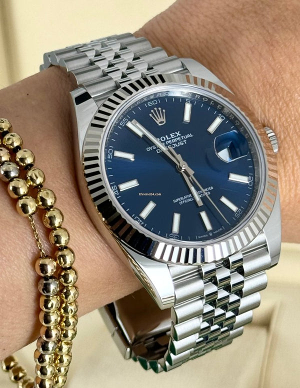 Rolex Datejust 41 Blue Dial Stick