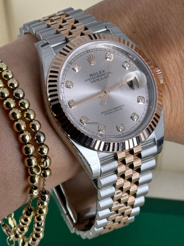 Datejust 41 Sundust Diamond Dial Stickers 18K Rose Gold