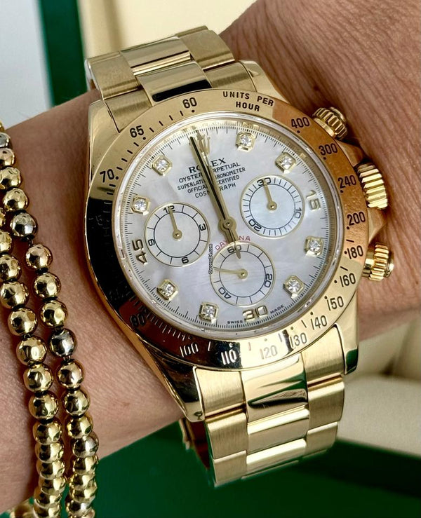 Daytona MOP Diamond Dial 18K Yellow Gold Full Set