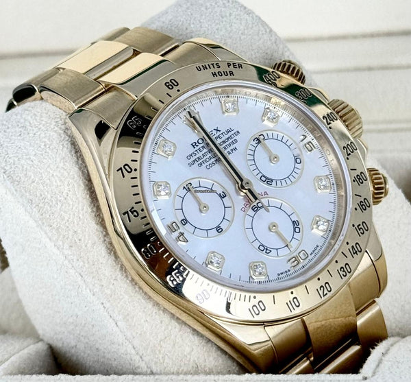 Daytona MOP Diamond Dial 18K Yellow Gold Full Set