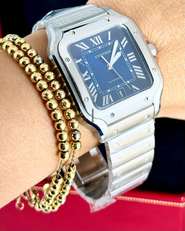 Santos De Cartier Blue Dial Box & Card Only