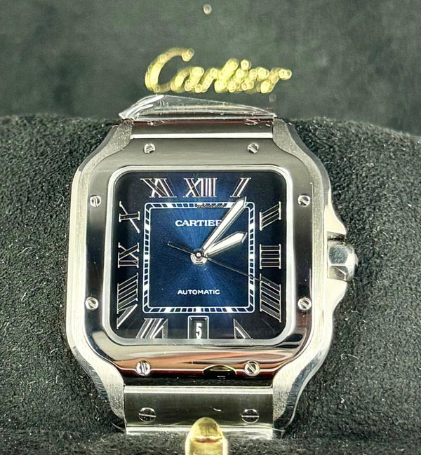 Santos De Cartier Blue Dial Box & Card Only