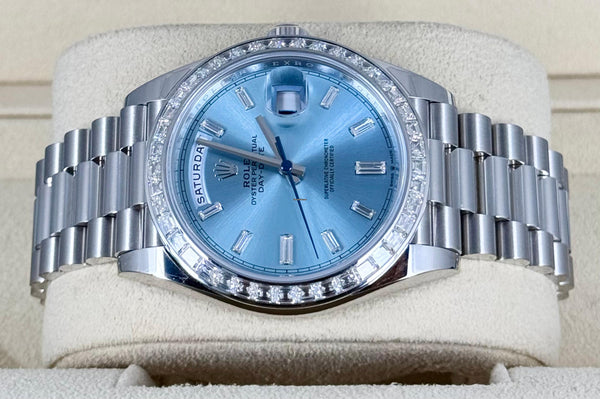 Day Date 40 PLATINUM PRINCESS CUT DIAMONDS SET ALL FACTORY 2022 MINT