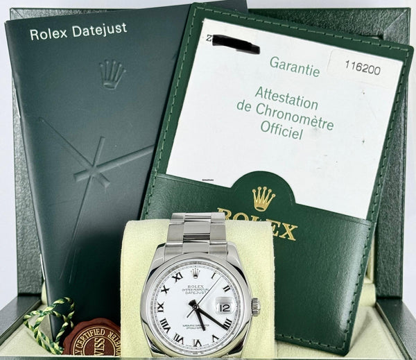 Rolex Datejust 36 Certified B&P LC AT