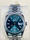 Rolex Datejust 36 ON JUBILLE WG BEZEL MINT GREEN DIAL 2023 FULL SET LIKE NEW