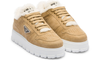 Prada Shearling-trim Flatform Sneakers "Brown"