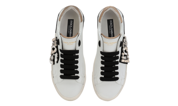 DOLCE & GABBANAPortofino vintage calfskin sneakers "White"