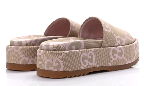 Gucci Platform Slide Sandal 'Jumbo GG - Beige Light Pink'