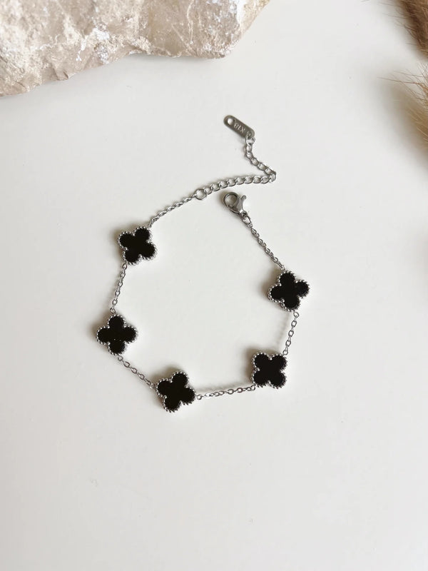 Van Cleef & Arpels 18K Silver 5 Motifs Vintage Alhambra Bracelet