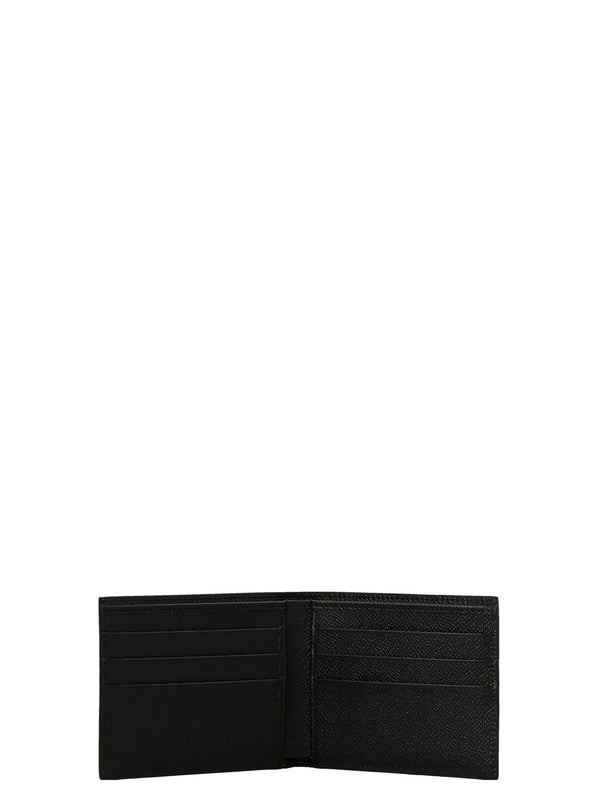 Logo Leather Wallet Portafogli Bianco/Nero