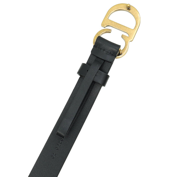 Christian Dior Black Ultrasoft CD Saddle 20mm Belt