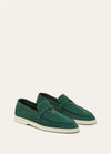 Summer Charms Walk Moccasins in Green Suede