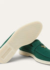 Summer Charms Walk Moccasins in Green Suede
