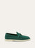 Summer Charms Walk Moccasins in Green Suede