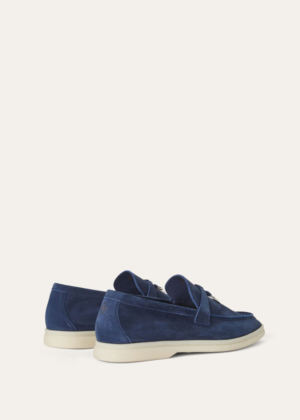 Summer Charms Walk Loafers in Dark Blue Suede