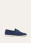 Summer Charms Walk Loafers in Dark Blue Suede