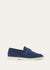 Summer Charms Walk Loafers in Dark Blue Suede