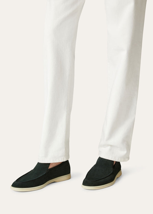 Men's Dark Green Suede Summer Walk Loafers