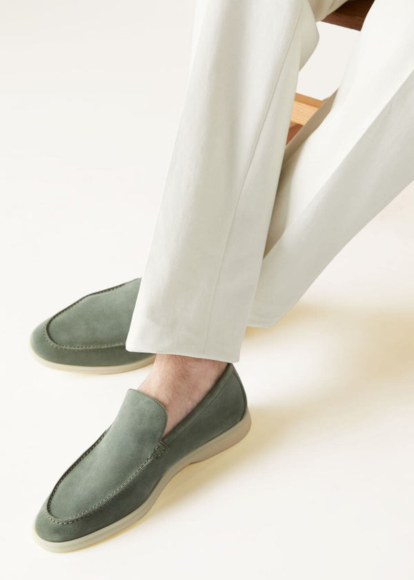Men's Jade Green Suede Summer Walk Loafers